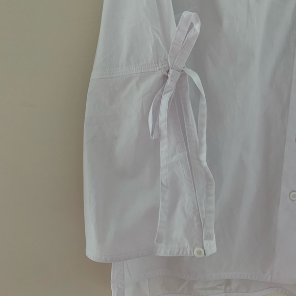 Mint Velvet White Tie Sleeve Poplin Shirt New 8 - Picture 2 of 7